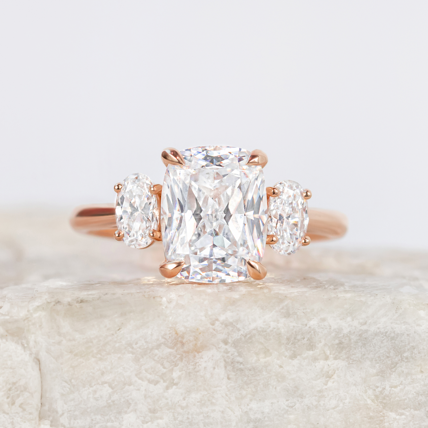 2 CT Round Three Stones Lab Grown Diamond Engagement Ring