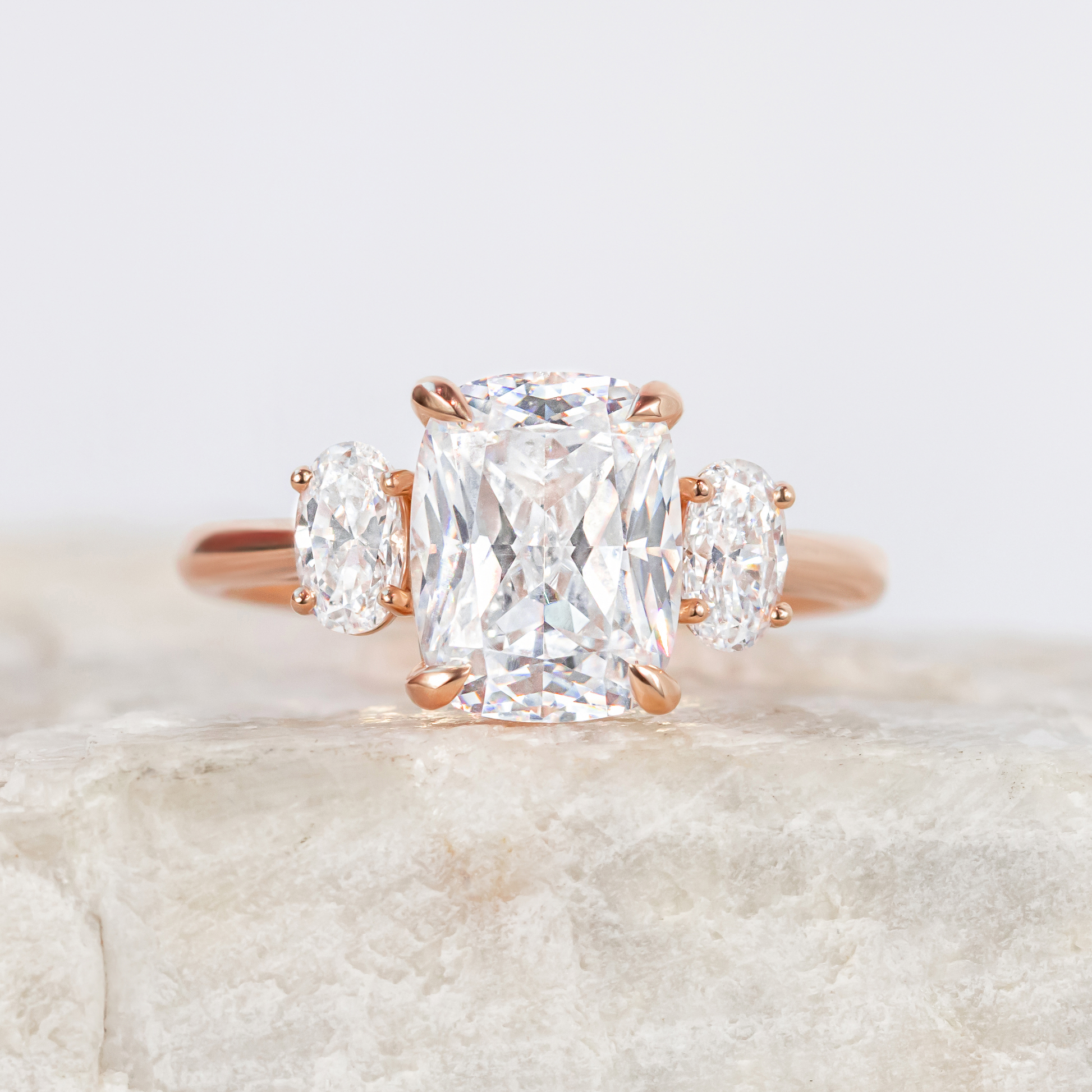 2 CT Round Three Stones Lab Grown Diamond Engagement Ring