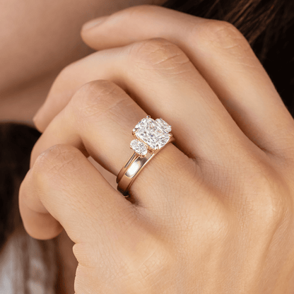 2 CT Round Three Stones Lab Grown Diamond Engagement Ring