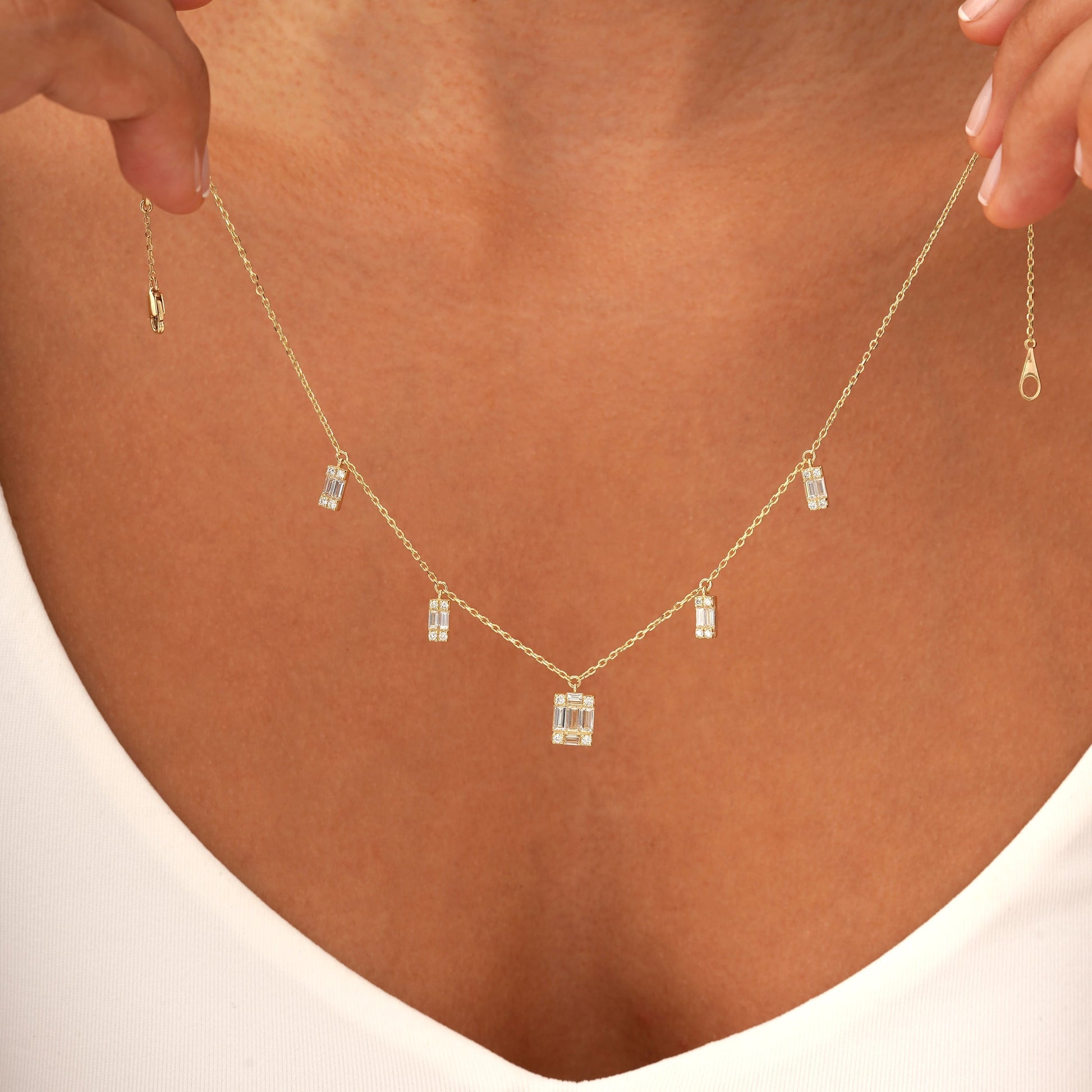 1.0 CT Round Bezel Solitaire Lab Grown Diamond Necklace