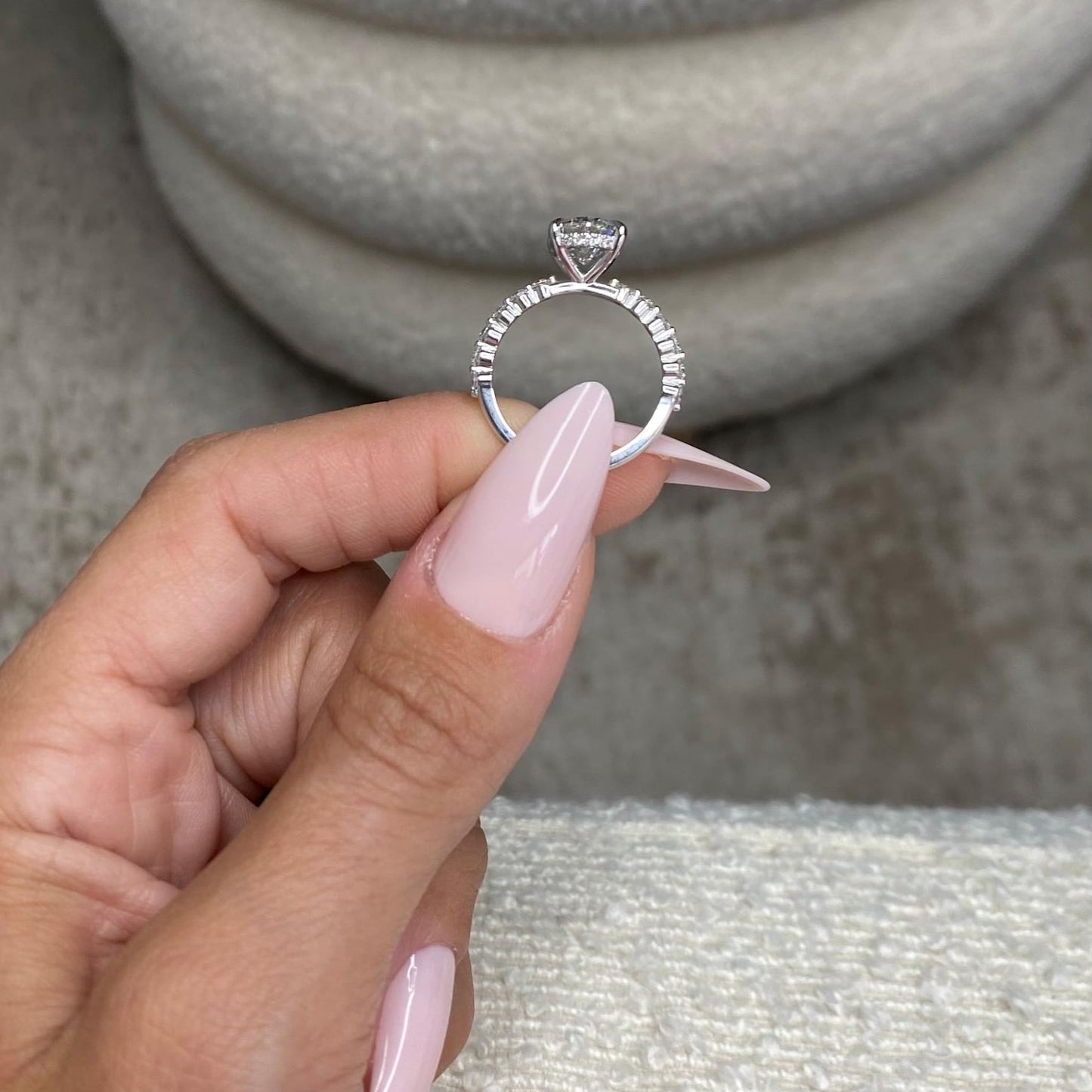 Round Halo, Pave & Split Shank Engagement Ring – 1.93 CT Lab Grown Diamond