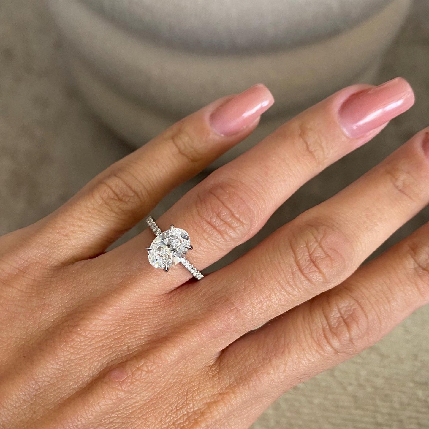 Round Halo, Pave & Split Shank Engagement Ring – 1.93 CT Lab Grown Diamond