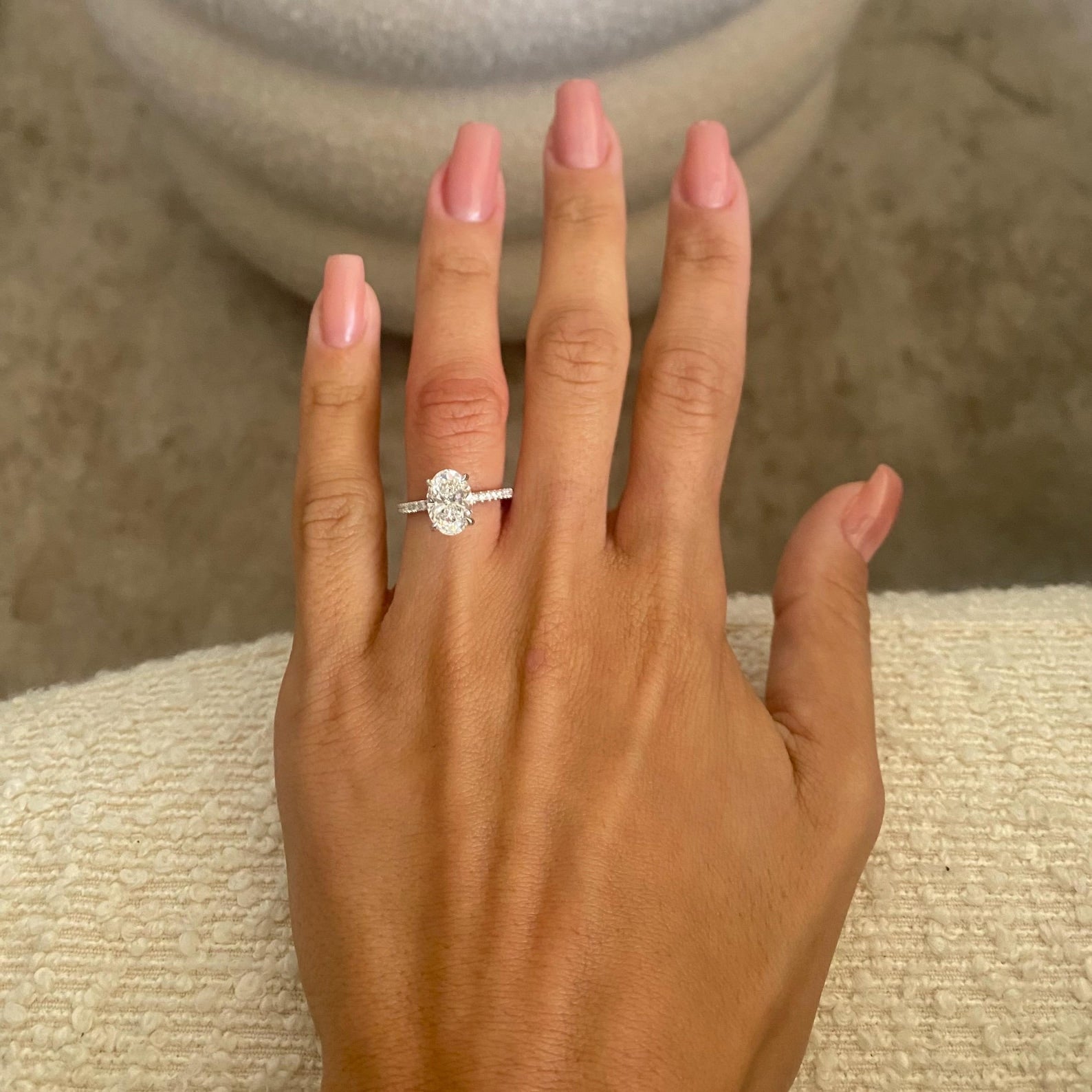 Round Halo, Pave & Split Shank Engagement Ring – 1.93 CT Lab Grown Diamond