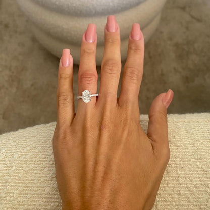 Round Halo, Pave & Split Shank Engagement Ring – 1.93 CT Lab Grown Diamond