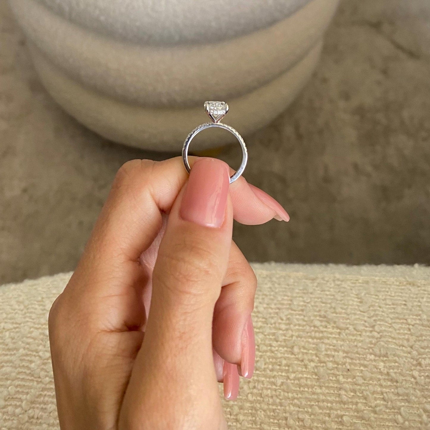 Round Halo, Pave & Split Shank Engagement Ring – 1.93 CT Lab Grown Diamond