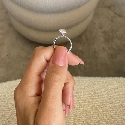 Round Halo, Pave & Split Shank Engagement Ring – 1.93 CT Lab Grown Diamond