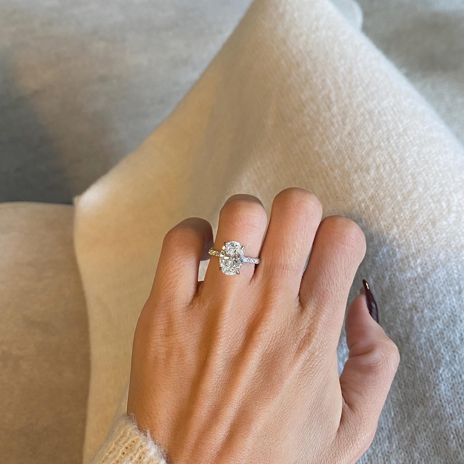 Round Halo, Pave & Split Shank Engagement Ring – 1.93 CT Lab Grown Diamond