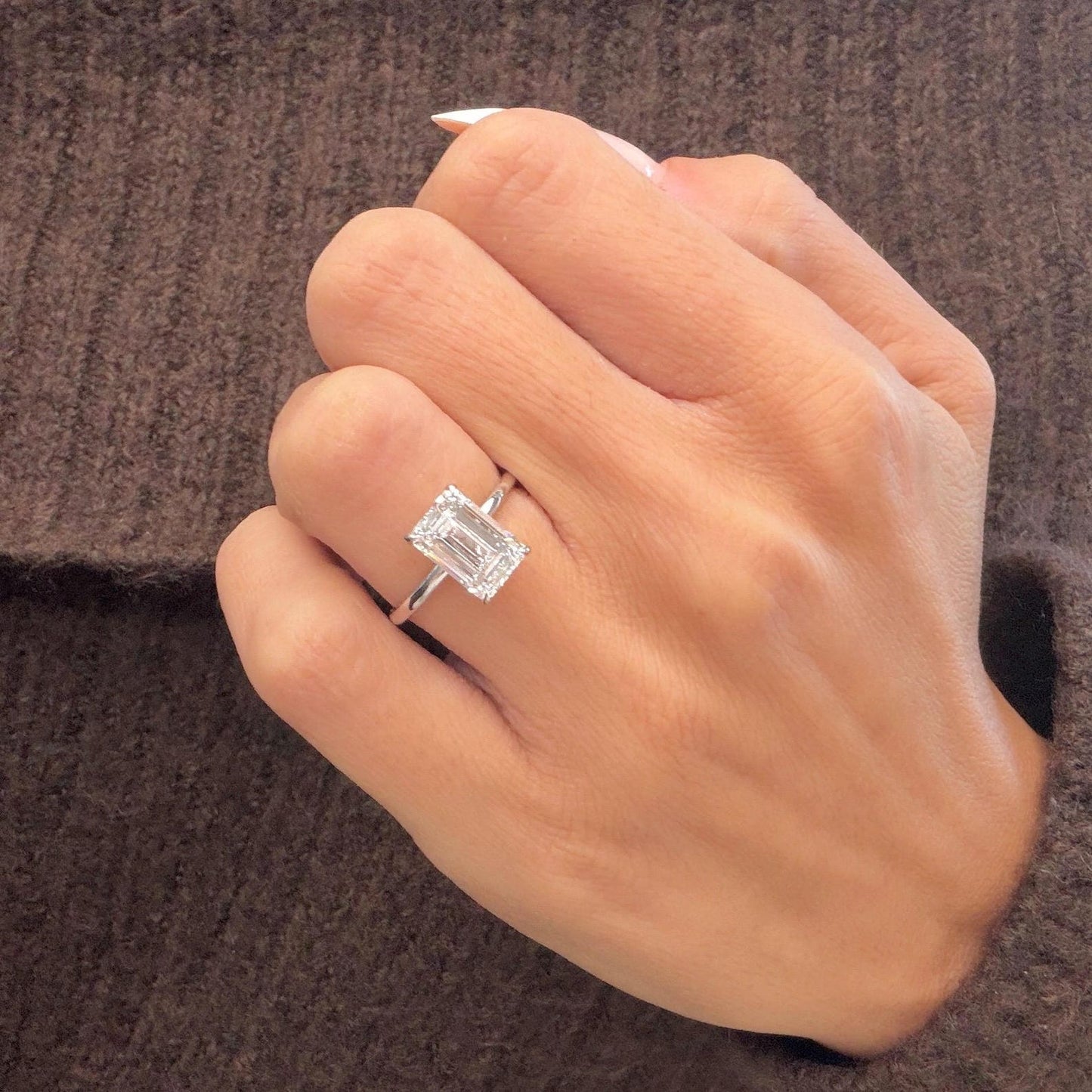 Round Halo, Pave & Split Shank Engagement Ring – 1.93 CT Lab Grown Diamond