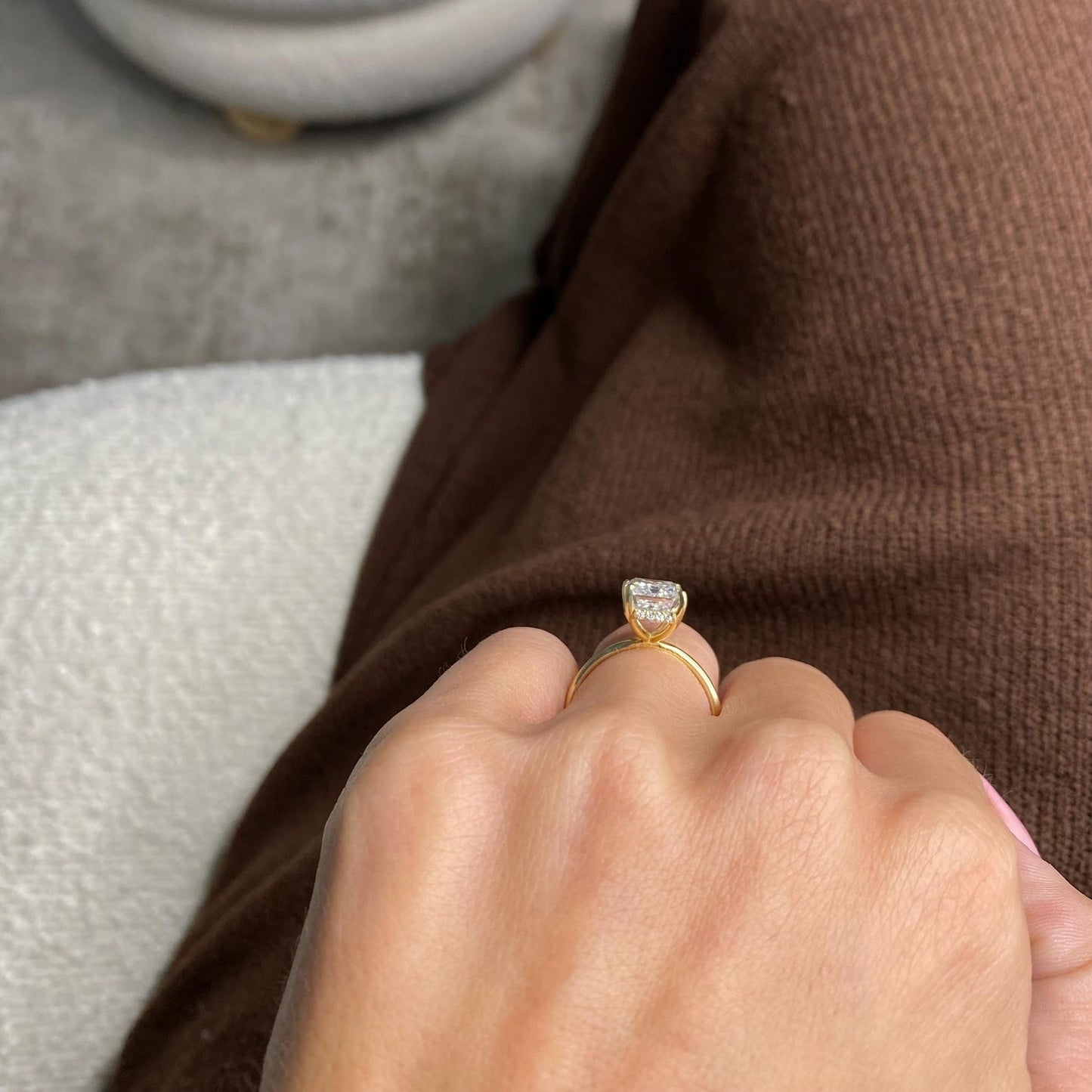 Round Halo, Pave & Split Shank Engagement Ring – 1.93 CT Lab Grown Diamond