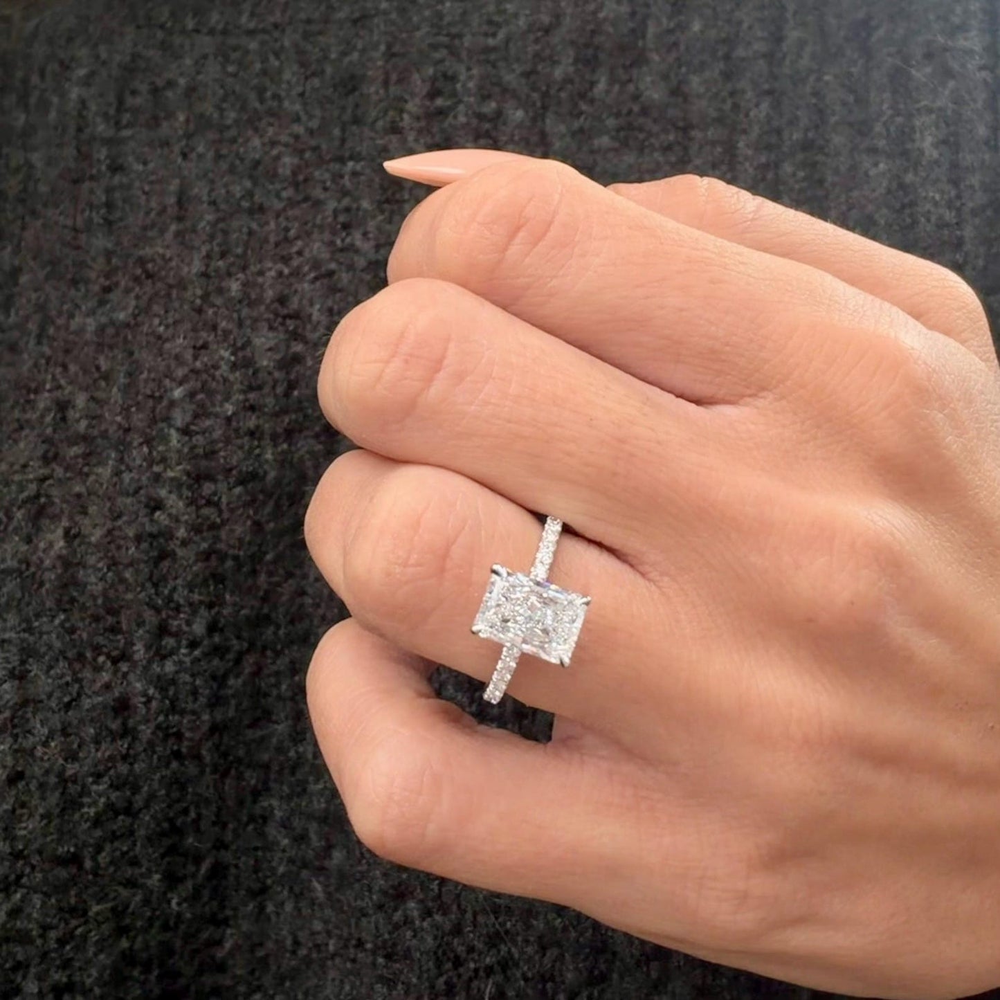 Round Halo, Pave & Split Shank Engagement Ring – 1.93 CT Lab Grown Diamond
