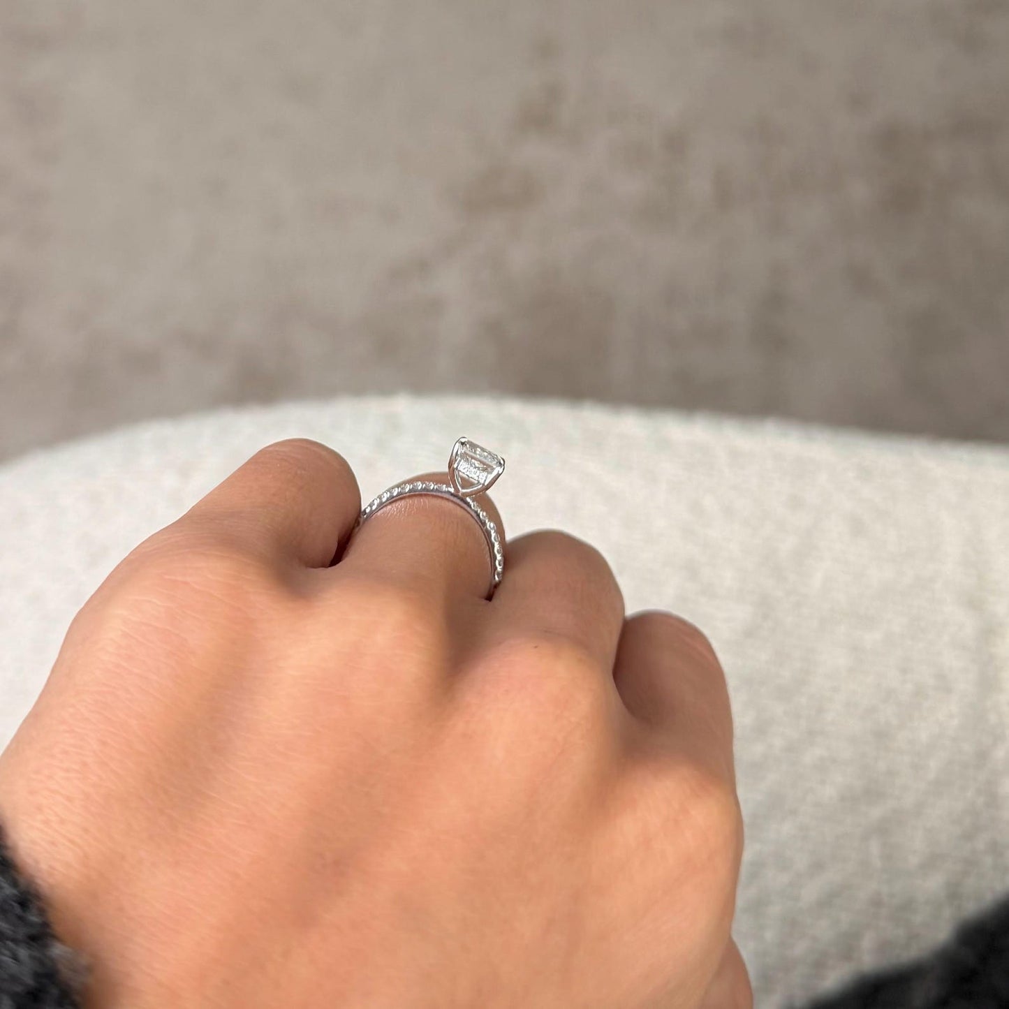 Round Halo, Pave & Split Shank Engagement Ring – 1.93 CT Lab Grown Diamond