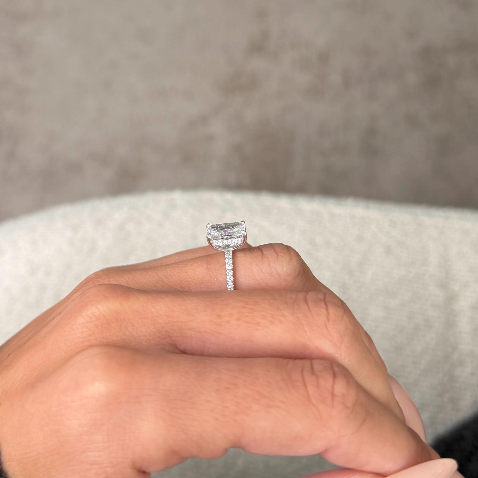 Round Halo, Pave & Split Shank Engagement Ring – 1.93 CT Lab Grown Diamond