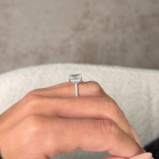 Round Halo, Pave & Split Shank Engagement Ring – 1.93 CT Lab Grown Diamond