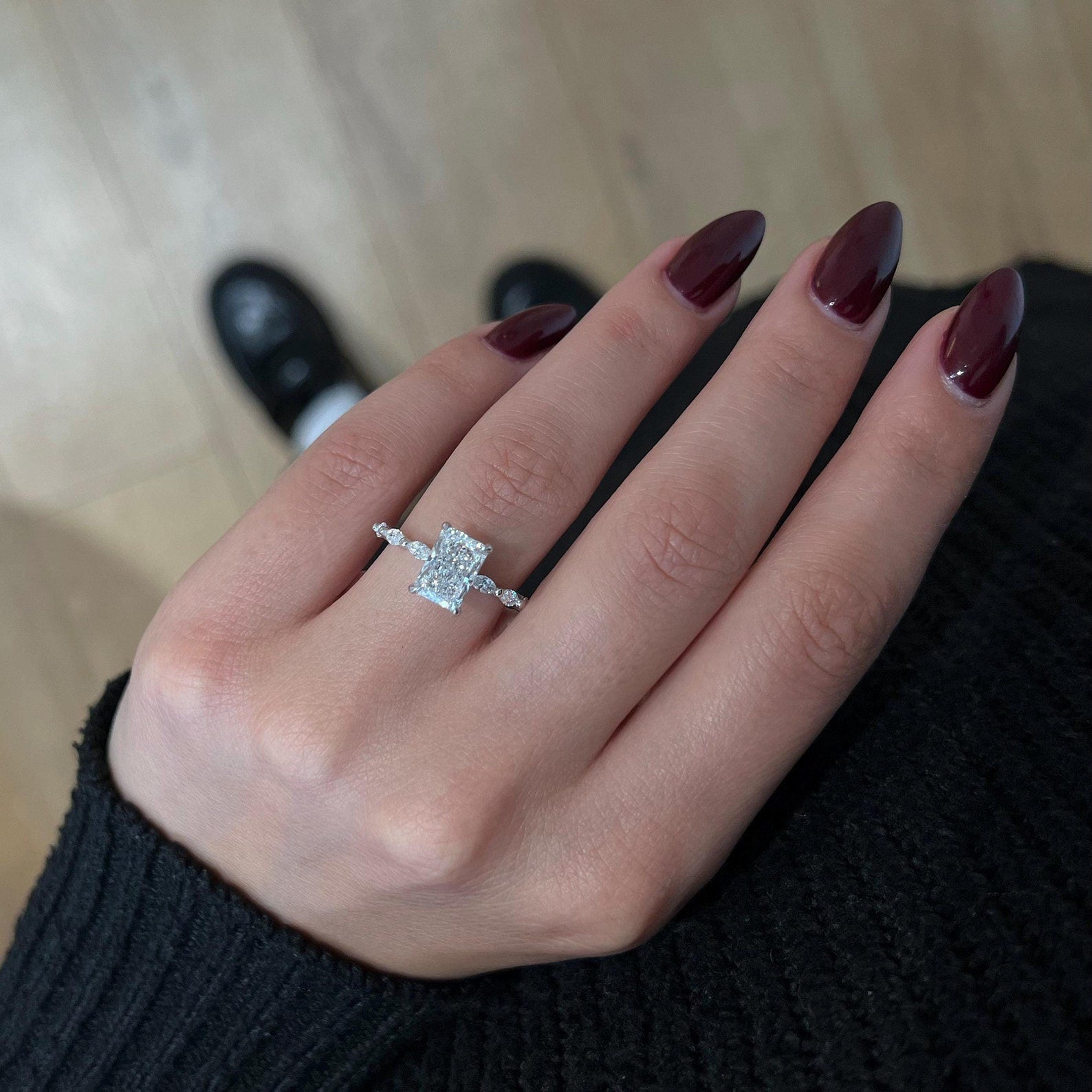 Round Halo, Pave & Split Shank Engagement Ring – 1.93 CT Lab Grown Diamond