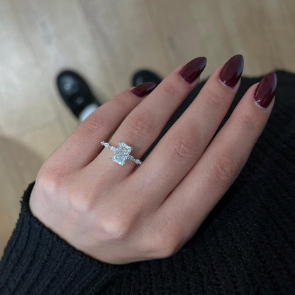 Round Halo, Pave & Split Shank Engagement Ring – 1.93 CT Lab Grown Diamond