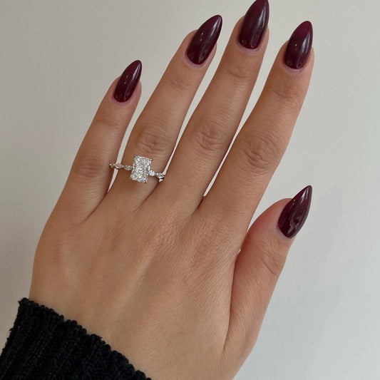 Round Halo, Pave & Split Shank Engagement Ring – 1.93 CT Lab Grown Diamond