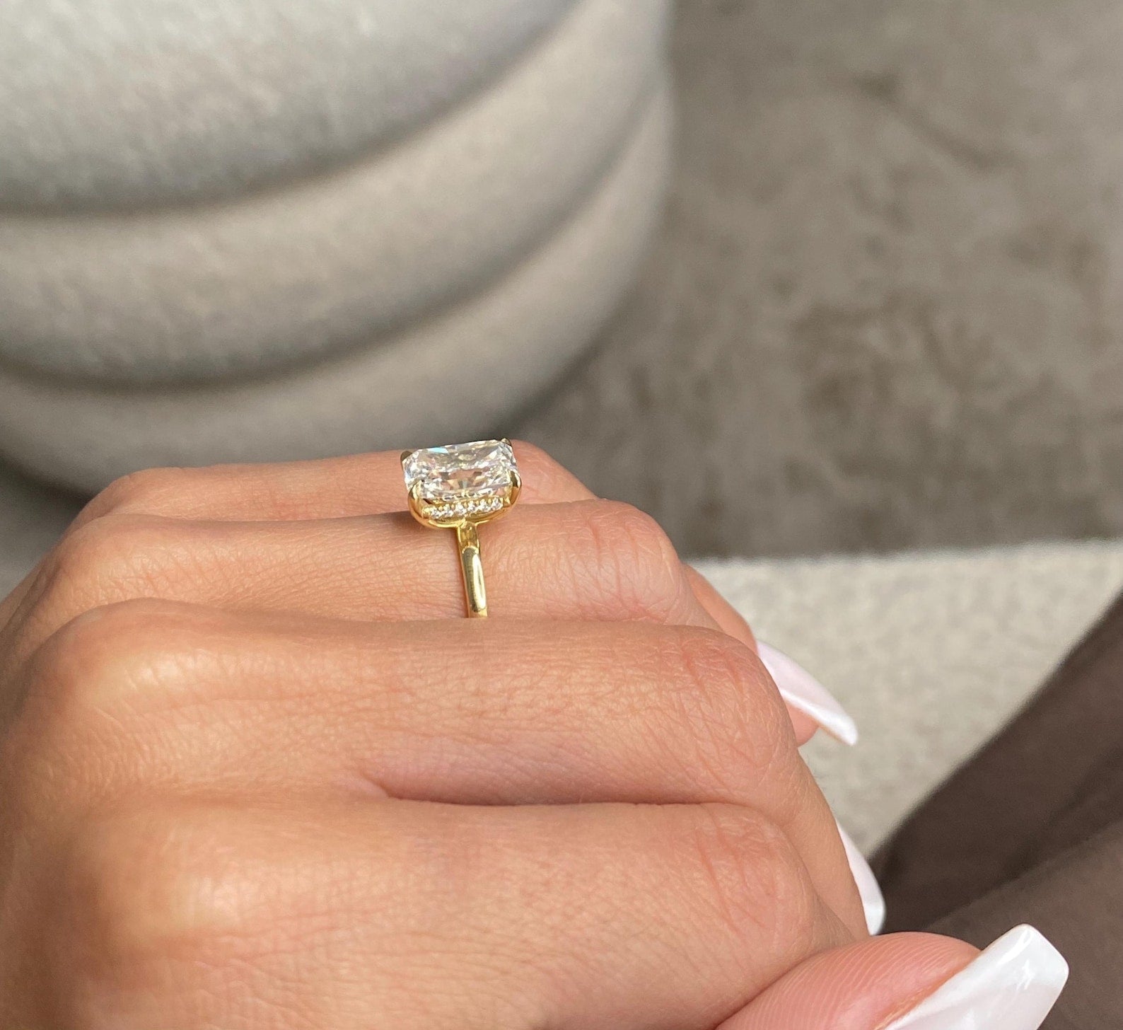 Round Halo, Pave & Split Shank Engagement Ring – 1.93 CT Lab Grown Diamond