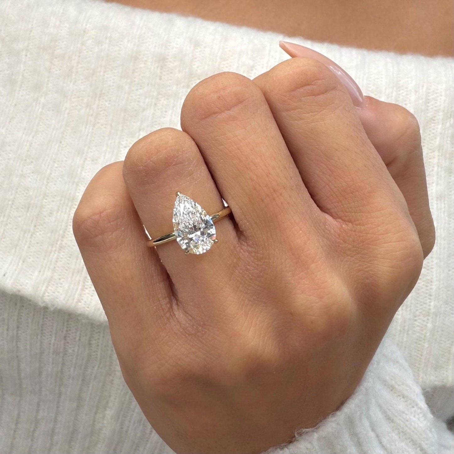 Round Halo, Pave & Split Shank Engagement Ring – 1.93 CT Lab Grown Diamond