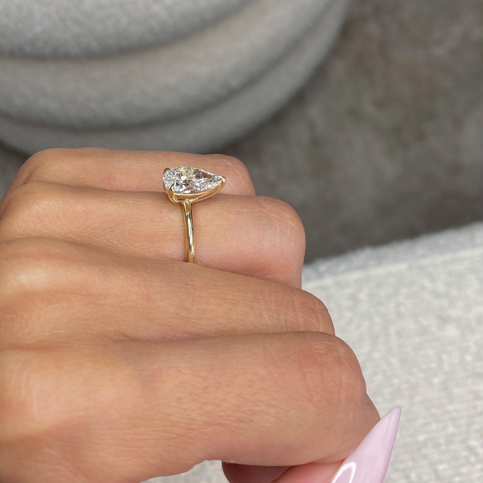 Round Halo, Pave & Split Shank Engagement Ring – 1.93 CT Lab Grown Diamond