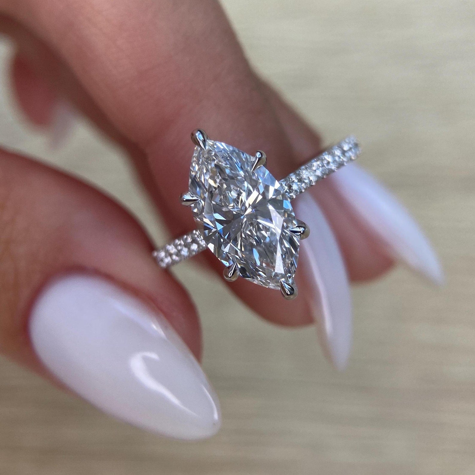 Round Halo, Pave & Split Shank Engagement Ring – 1.93 CT Lab Grown Diamond