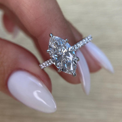 Round Halo, Pave & Split Shank Engagement Ring – 1.93 CT Lab Grown Diamond