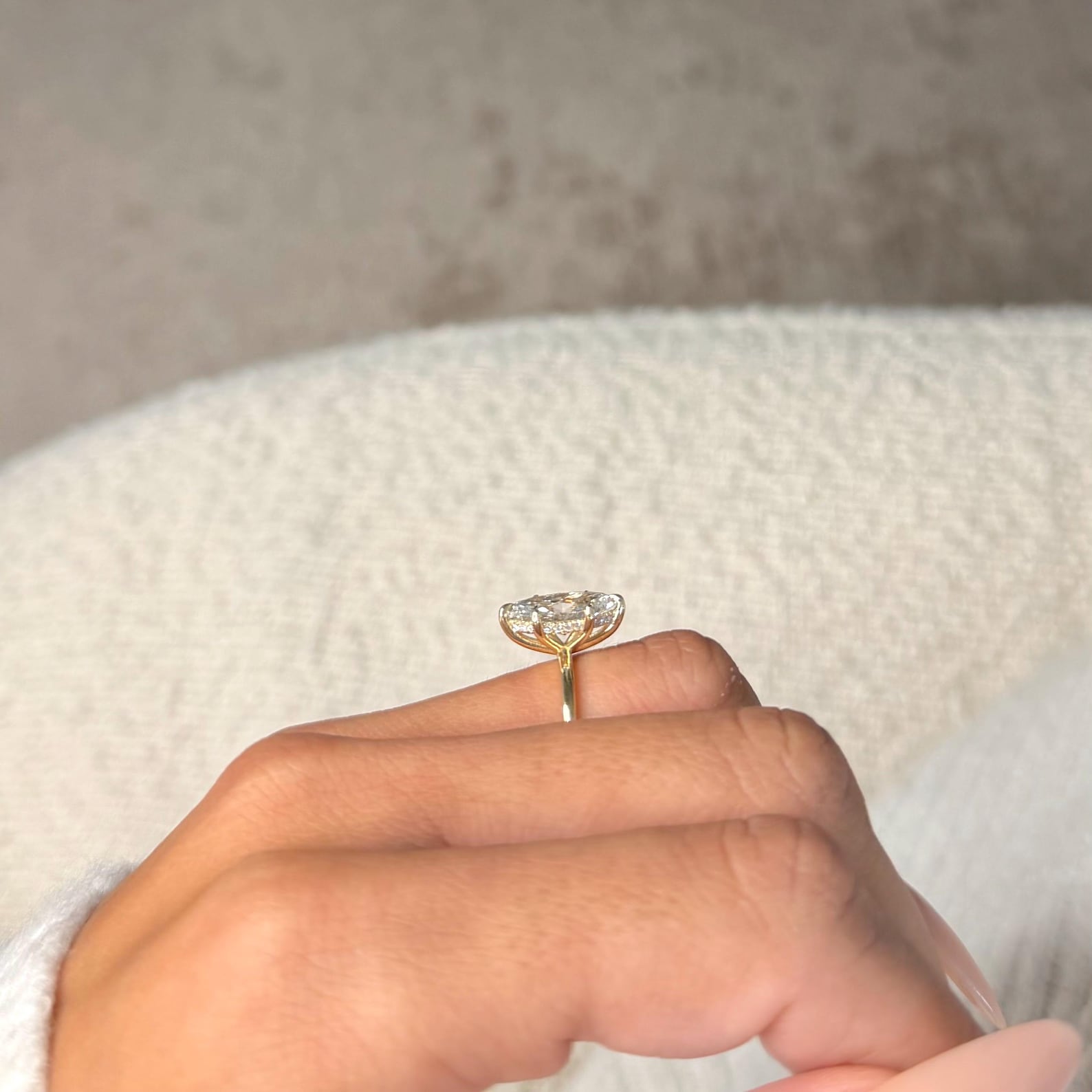 Round Halo, Pave & Split Shank Engagement Ring – 1.93 CT Lab Grown Diamond