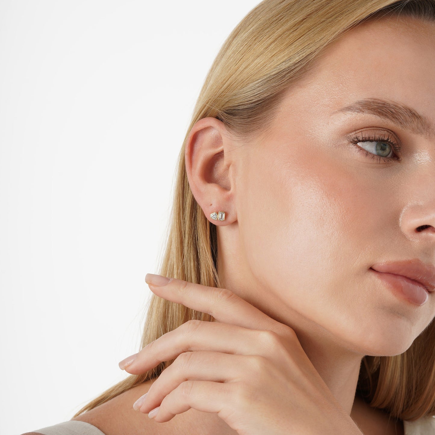 1.0 CT Round Bezel Solitaire Lab Grown Diamond Earrings