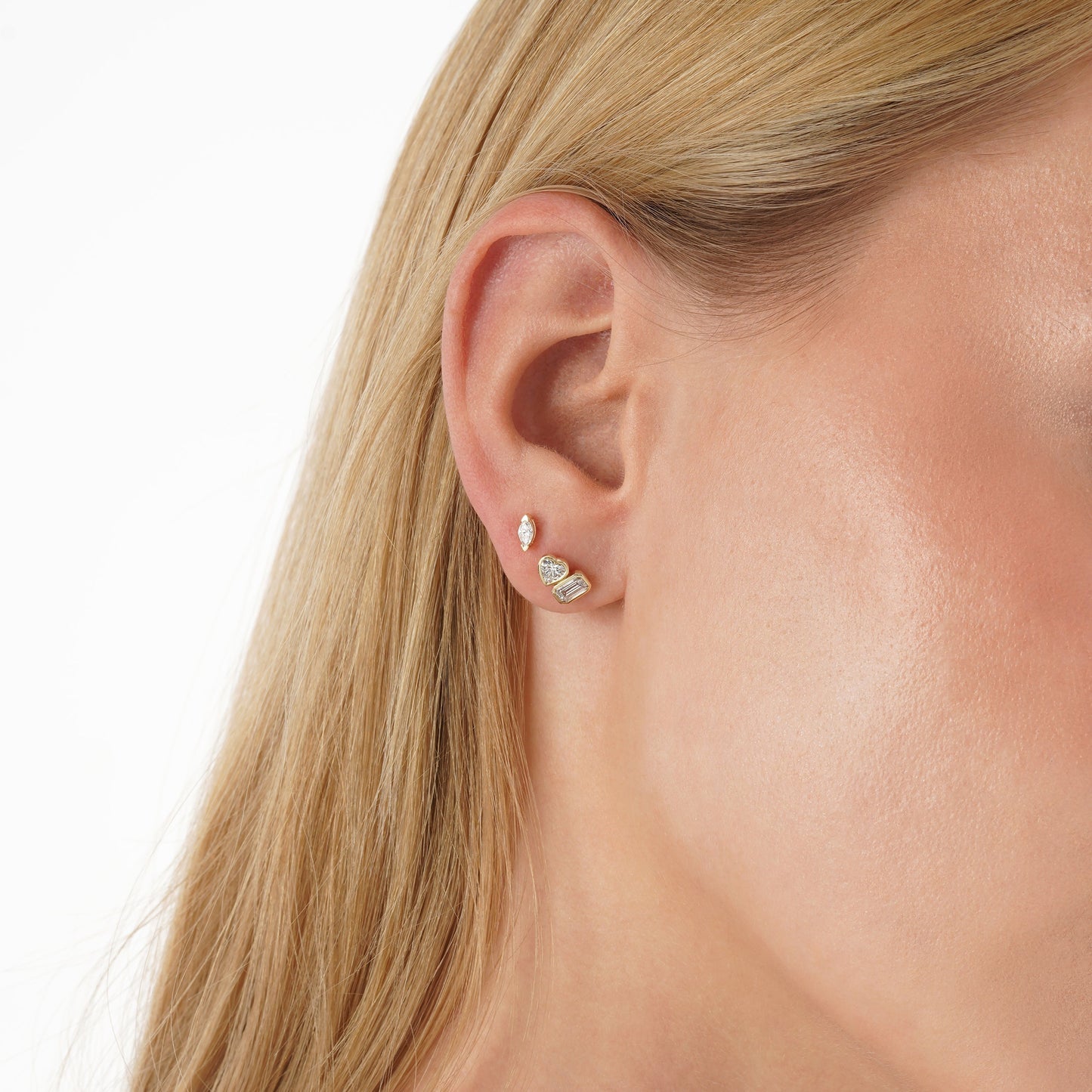 1.0 CT Round Bezel Solitaire Lab Grown Diamond Earrings