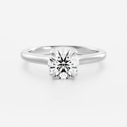 Round Cathedral Solitaire Lab Grown Diamond Engagement Ring
