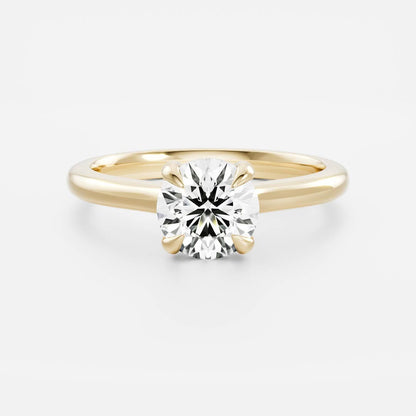 Round Cathedral Solitaire Lab Grown Diamond Engagement Ring