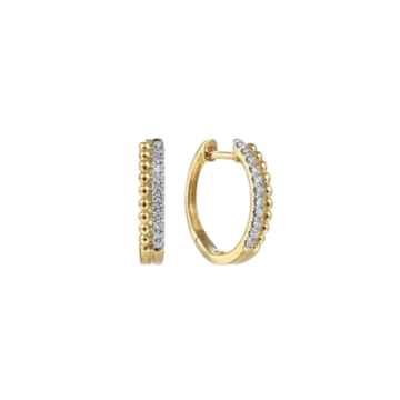 14K Yellow Gold Diamond Classic Hoop Earrings 40mm
