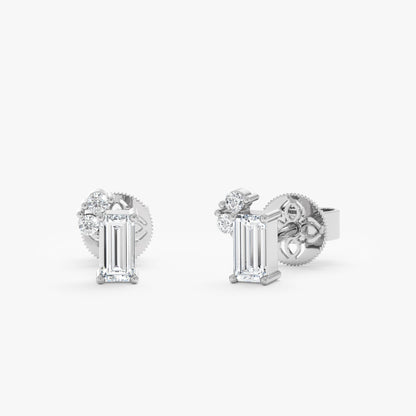 1.0 CT Round Bezel Solitaire Lab Grown Diamond Earrings