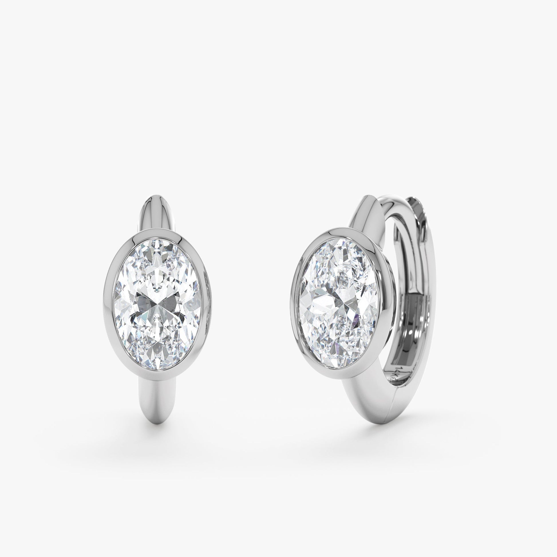 1.0 CT Round Bezel Solitaire Lab Grown Diamond Earrings