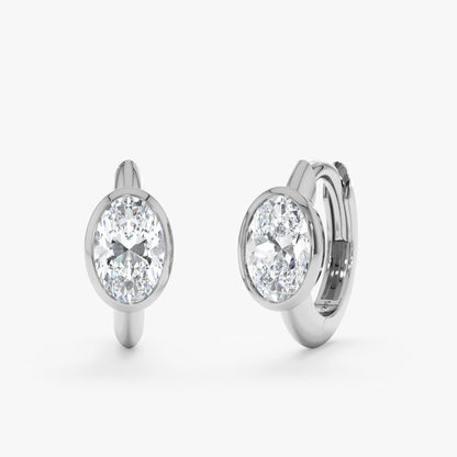 1.0 CT Round Bezel Solitaire Lab Grown Diamond Earrings