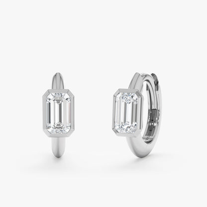 1.0 CT Round Bezel Solitaire Lab Grown Diamond Earrings