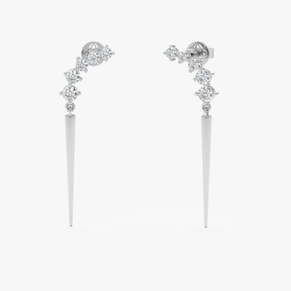 1.0 CT Round Bezel Solitaire Lab Grown Diamond Earrings
