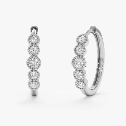 1.0 CT Round Bezel Solitaire Lab Grown Diamond Earrings