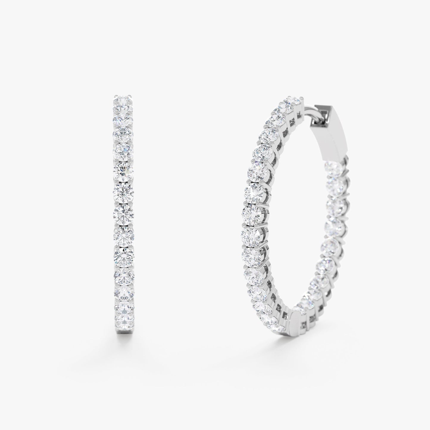 1.0 CT Round Bezel Solitaire Lab Grown Diamond Earrings