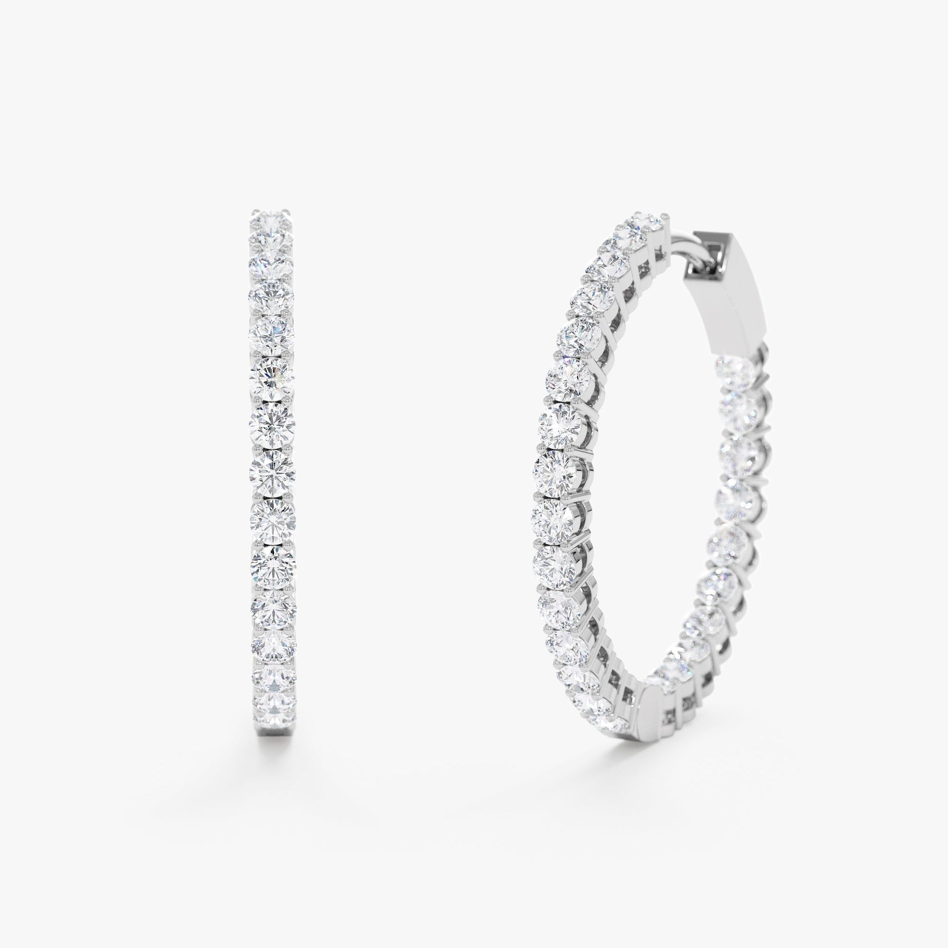 1.0 CT Round Bezel Solitaire Lab Grown Diamond Earrings