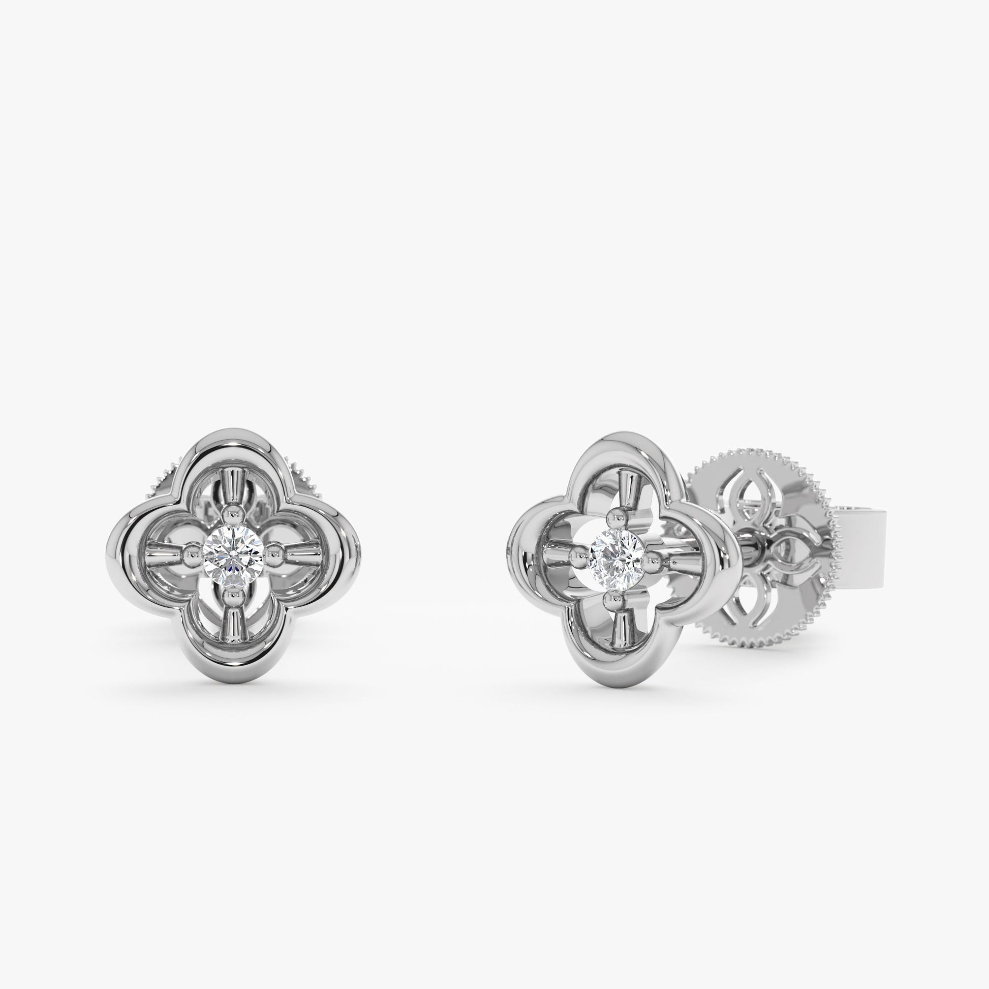 1.0 CT Round Bezel Solitaire Lab Grown Diamond Earrings