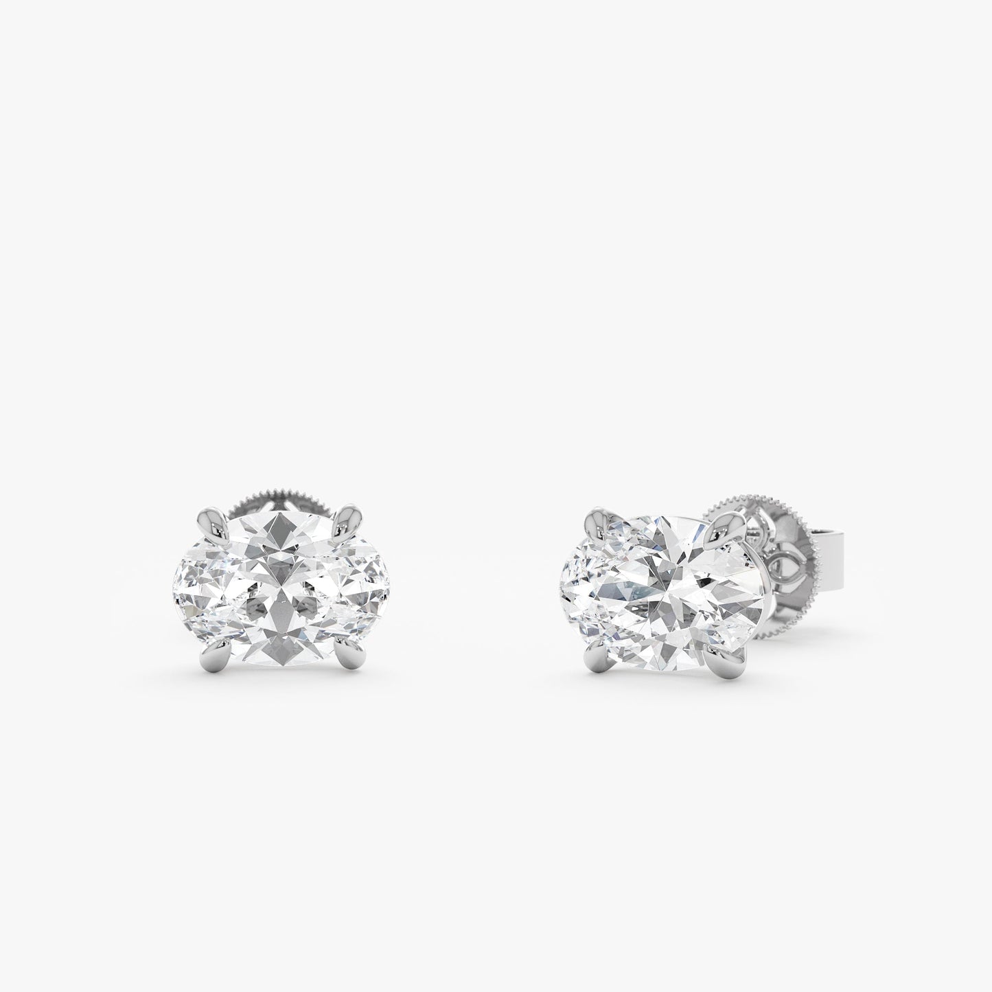 1.0 CT Round Bezel Solitaire Lab Grown Diamond Earrings