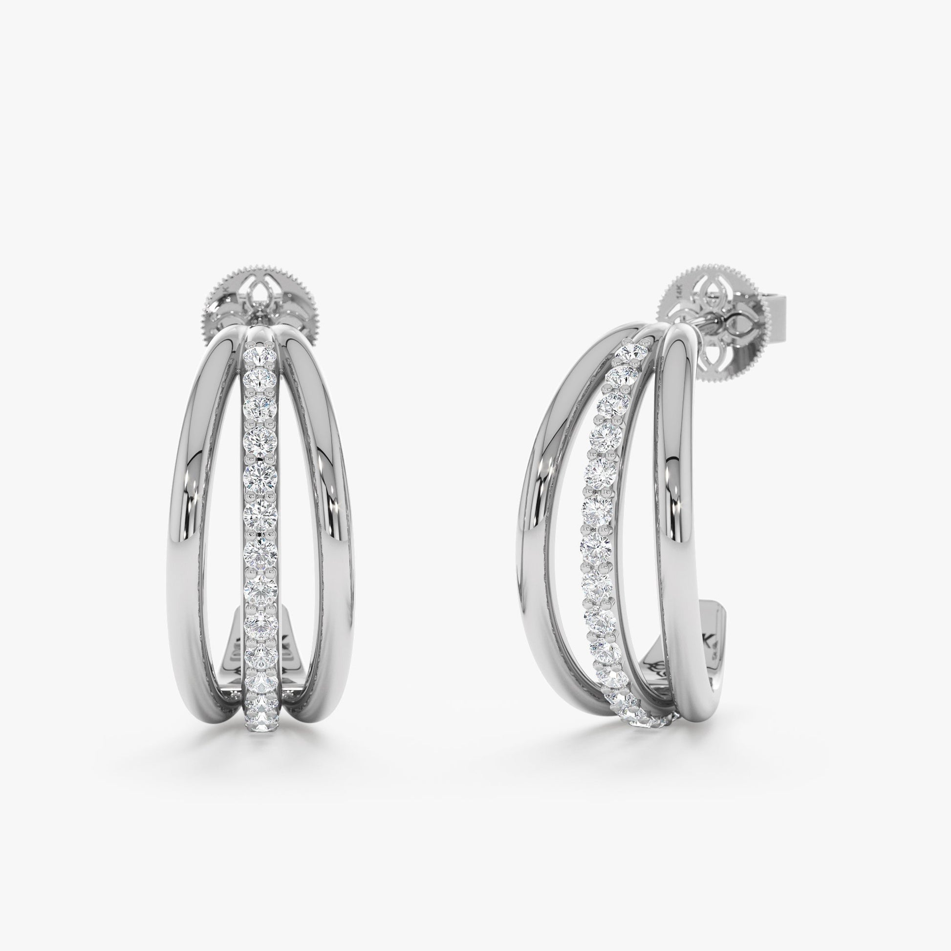 1.0 CT Round Bezel Solitaire Lab Grown Diamond Earrings
