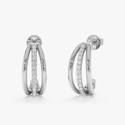 1.0 CT Round Bezel Solitaire Lab Grown Diamond Earrings