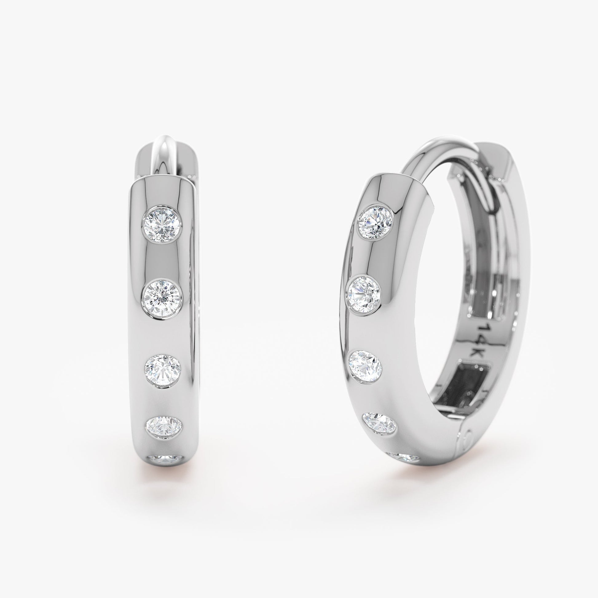 1.0 CT Round Bezel Solitaire Lab Grown Diamond Earrings