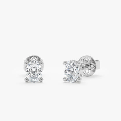 1.0 CT Round Bezel Solitaire Lab Grown Diamond Earrings