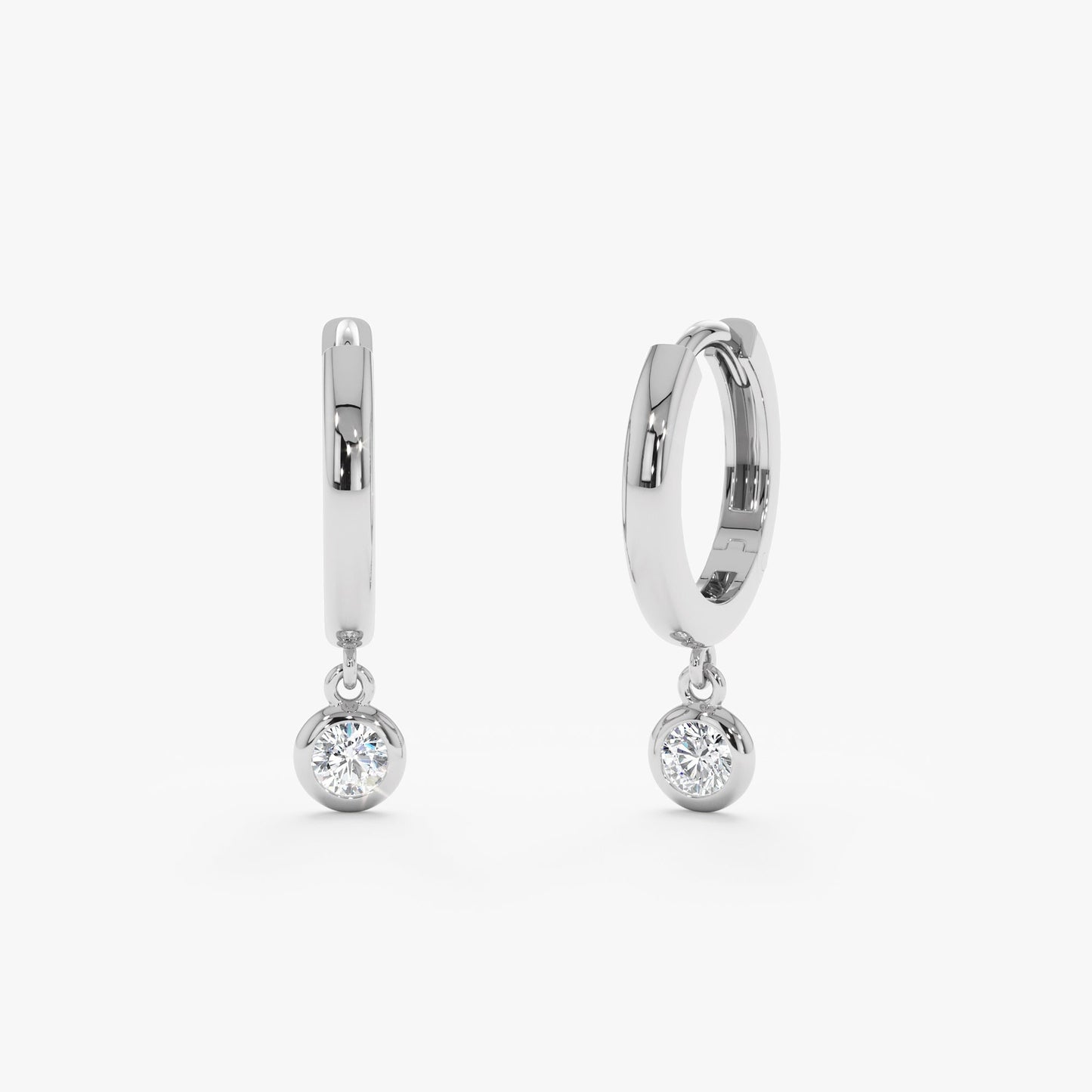 1.0 CT Round Bezel Solitaire Lab Grown Diamond Earrings
