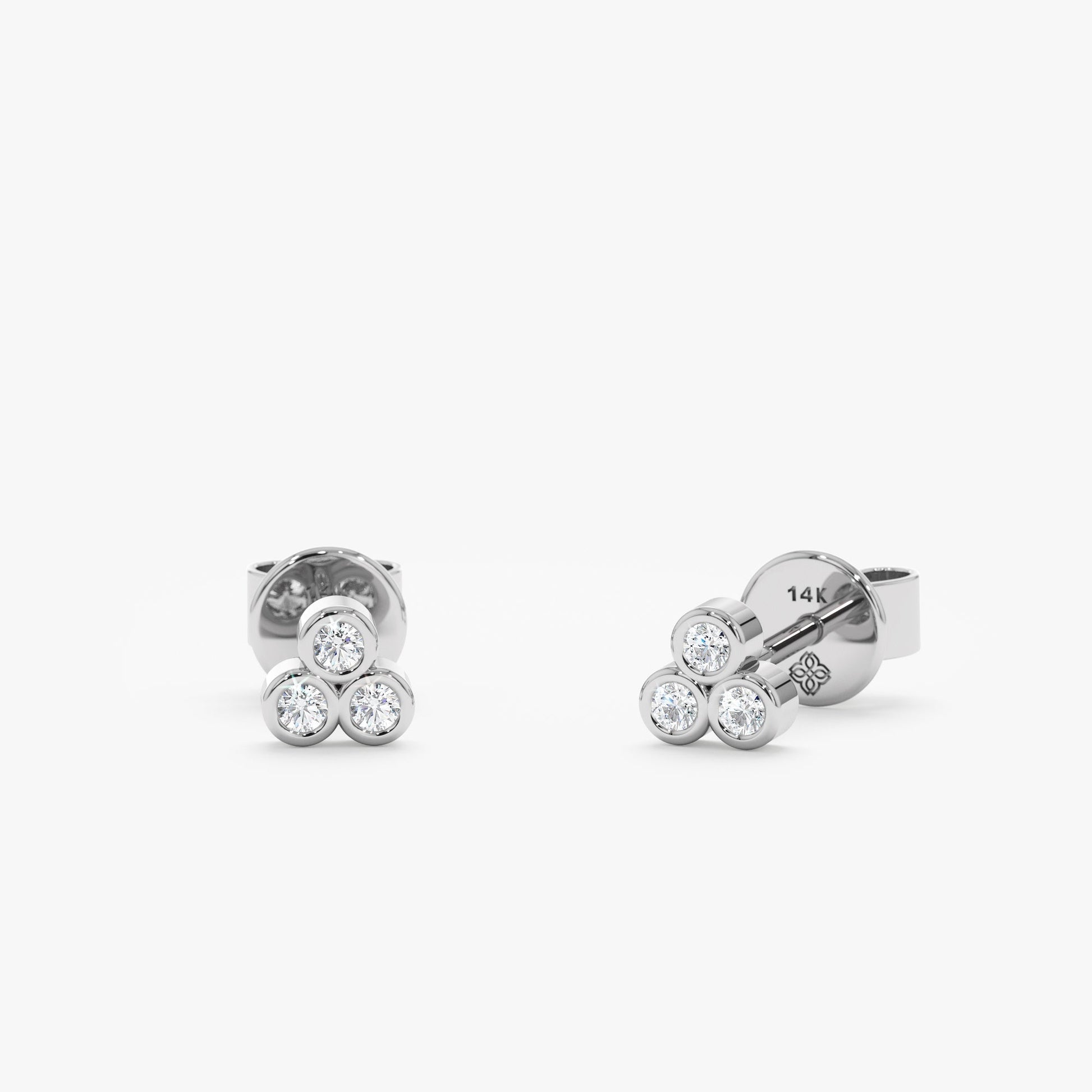 1.0 CT Round Bezel Solitaire Lab Grown Diamond Earrings