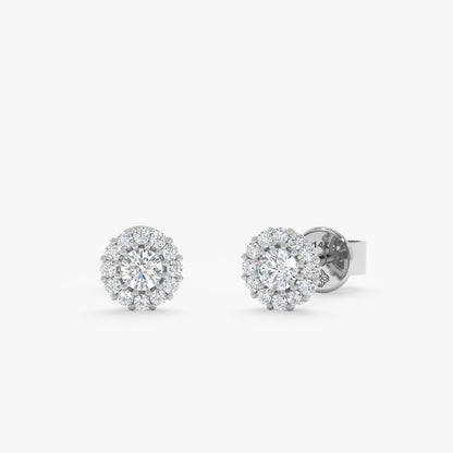1.0 CT Round Bezel Solitaire Lab Grown Diamond Earrings