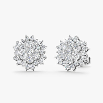 1.0 CT Round Bezel Solitaire Lab Grown Diamond Earrings