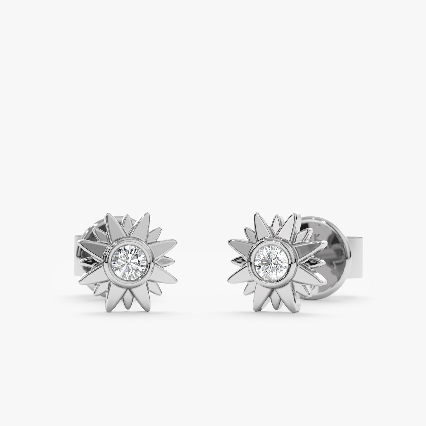 1.0 CT Round Bezel Solitaire Lab Grown Diamond Earrings